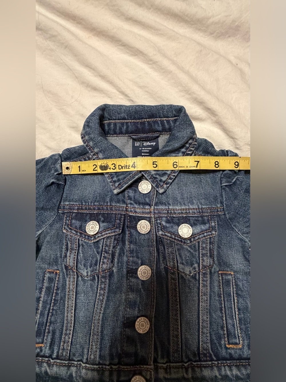 NEW Baby Gap Disney Appliquéd Minnie Mouse Jean Jacket Toddler Girl Size 12-18 M - Picture 14 of 16